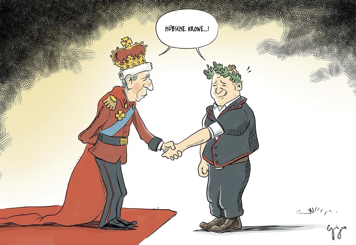 gigalcartoons's tweet photo. Neuer Cartoon – König Charles soll sehr naturverbunden sein. #Cartoon #WalliserBote #KingCharles #Crowning #Schwingerkönig #Wicki #Crown https://t.co/uOMGsRCBbs