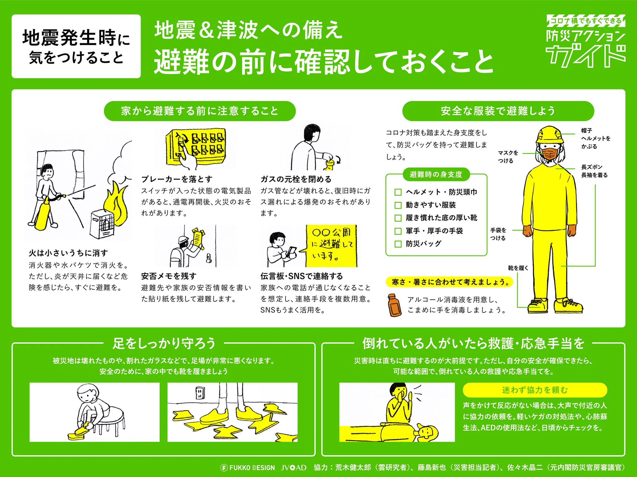地震が起きた時にはどうすればよい？これを覚えておけば、いざという時に動ける「防災アクションガイド」。