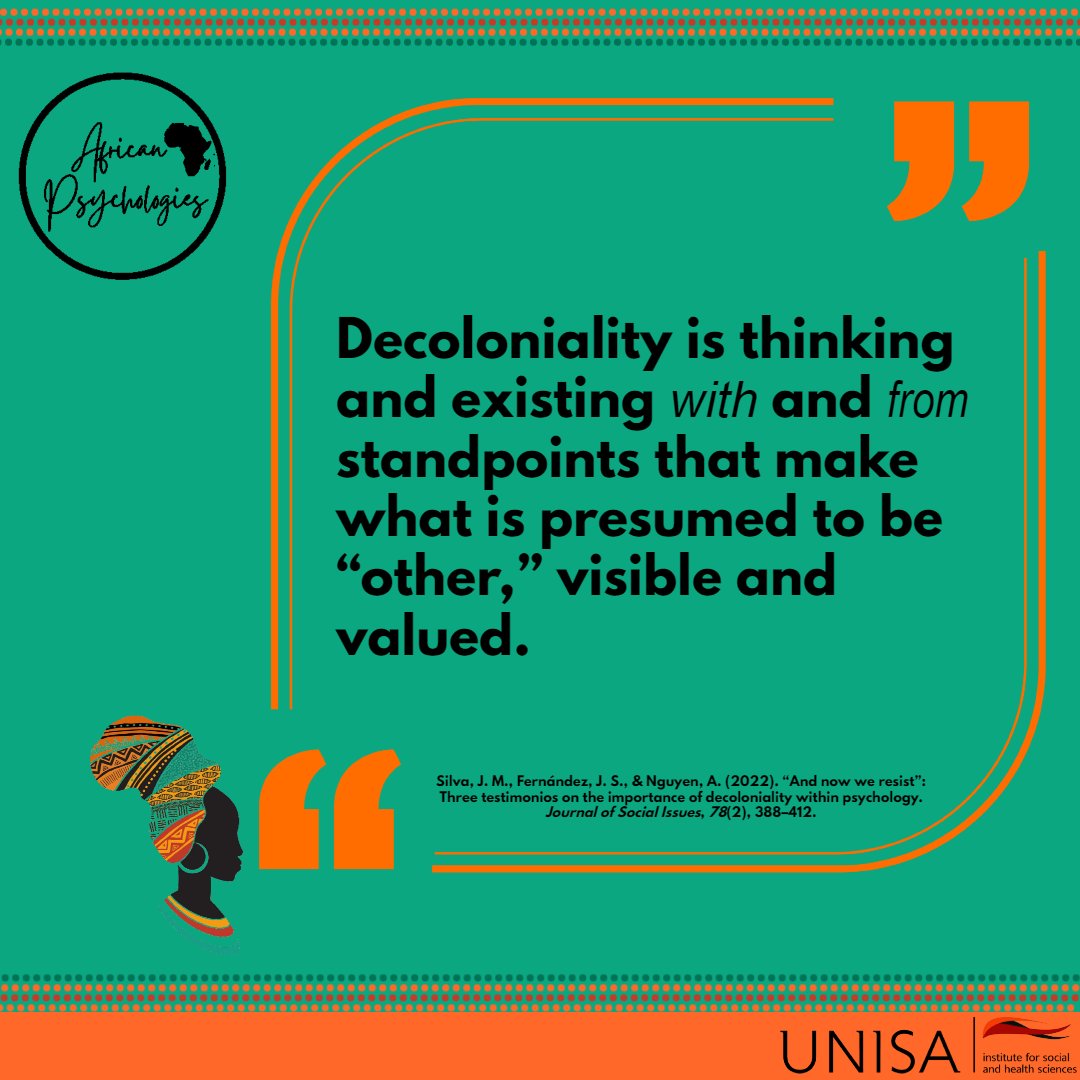 centringafrica's tweet photo. Special Issue: Decolonial Approaches to the Psychological Study of Social Issues
#DecolonialWork #DecolonisingPsychology #ReadsuraEditorialCollective #Installment2 #decolonialityasanissueforpsychologicalstudy
Articles on this special Issue available here:
https://t.co/4ei2ZzcsGi https://t.co/dQ2XLUeED2