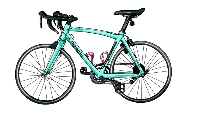 自転車描きました。 なんでも、ブルアカのシロコが使ってるのと同じメーカーなんだとか。