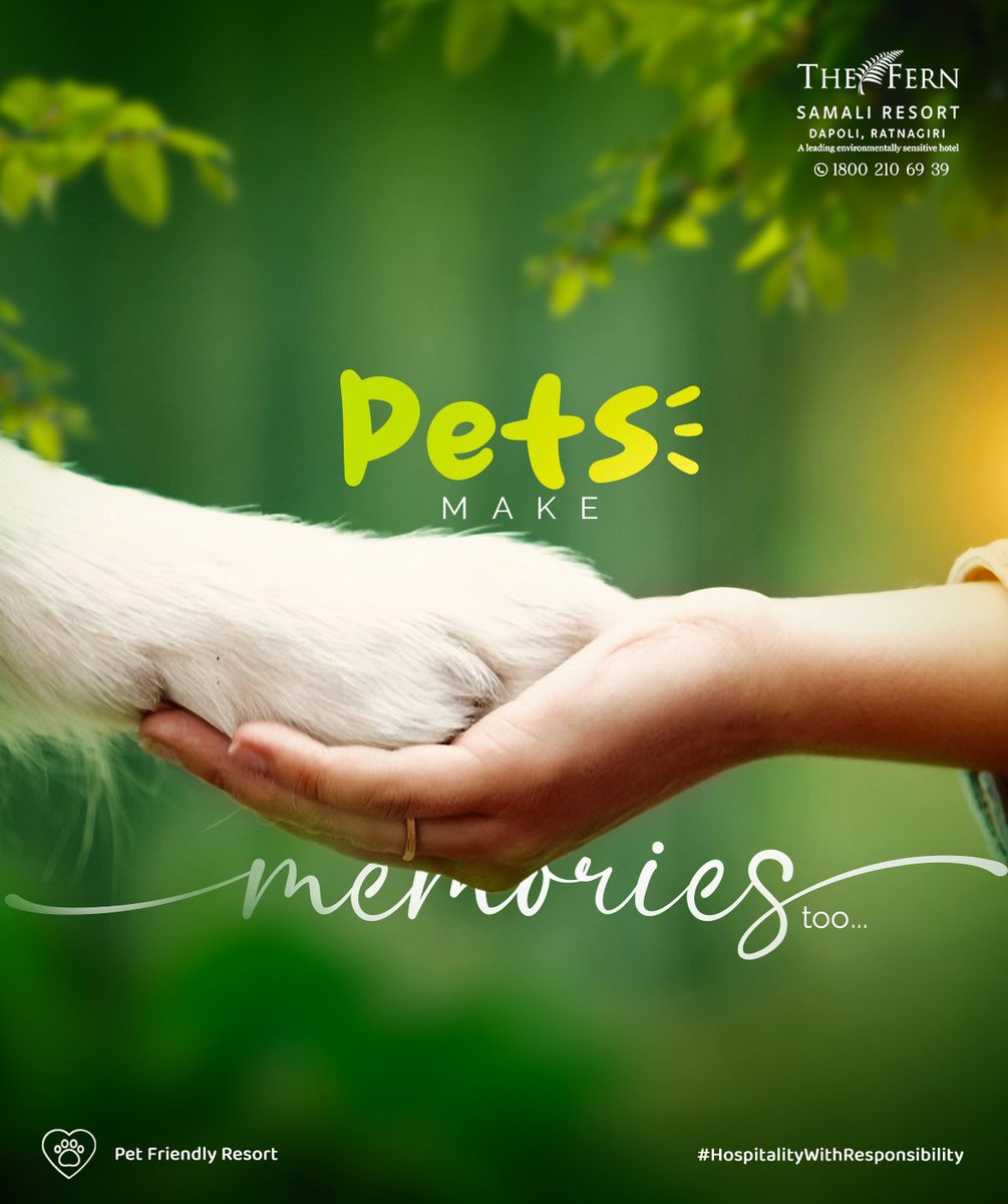 Don't leave your beloved pets behind - make lasting memories together at #TheFernSamaliResort, where they are treated like royalty.

 #FernSamali #HospitalityWithResponsibility #HotelAndResorts #Dapoli #Ratnagiri #Staycation #WeekendGetaway #PetFriendlyResort