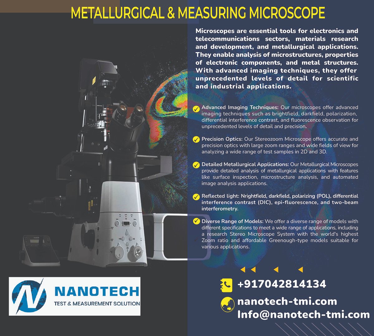 NiomTech's tweet image. Offering advanced Nanotech test and measurement solutions? We've got you covered! As distributors of #StereozoomMicroscope #MetallurgicalMicroscope &amp;amp;  #MeasuringMicroscope, #Lakers #india #Bangalore #GoldenState #applications #Innovation #technology
