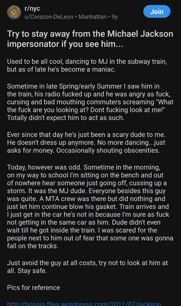 RichardHanania's tweet image. You’ve got to hand it for Jordan Neely. These types often have a long criminal record. They rarely also have a long Reddit paper trail of them terrorizing a city. 

Leftists sure known how to pick their martyrs.