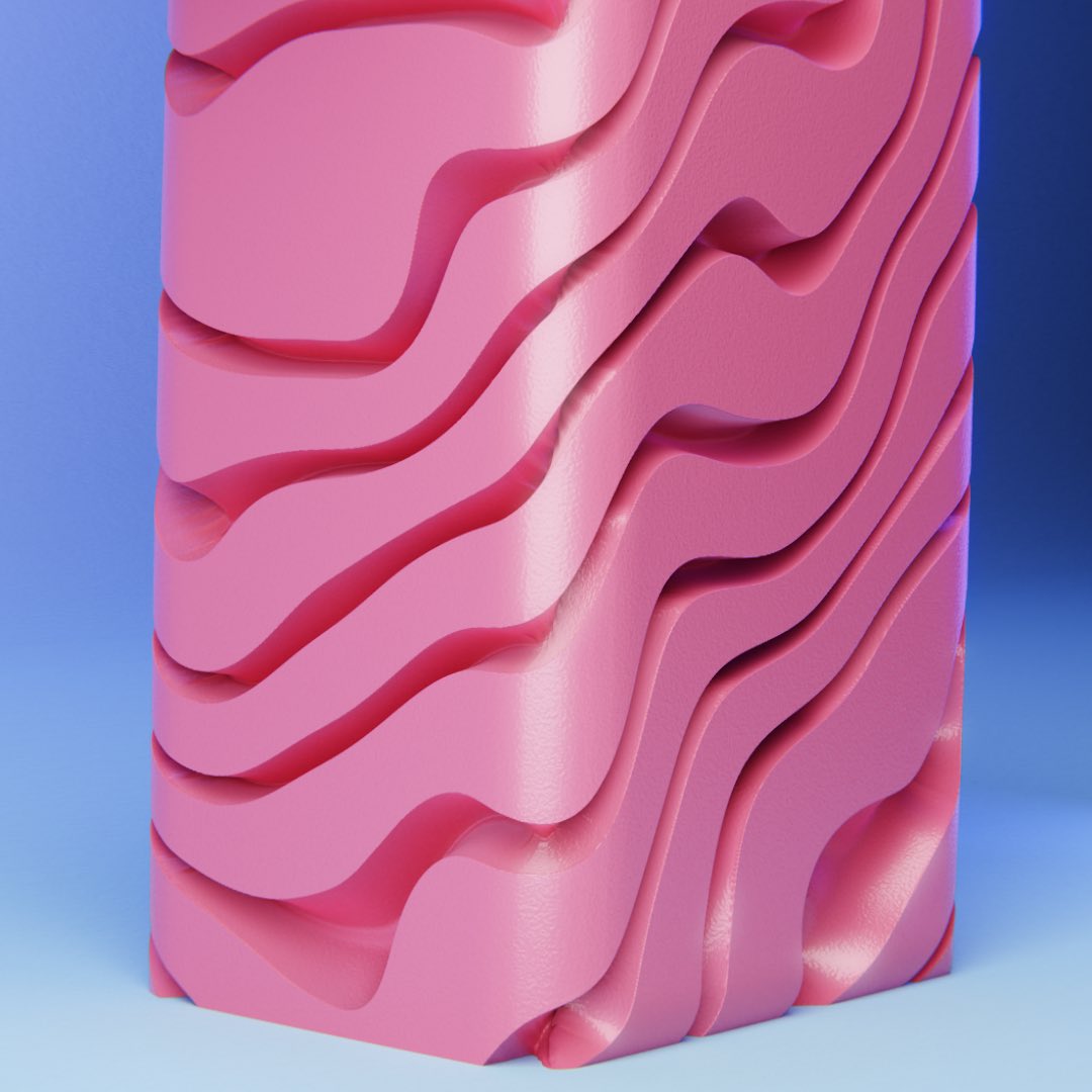 peterlundblad's tweet photo. layers and layers of bubble gum for today's letter #36DaysOfType #b3d https://t.co/f8DvTb5Sf6