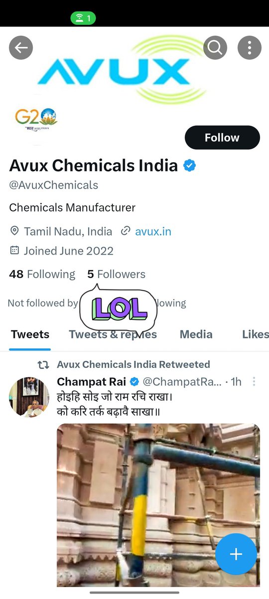Ytsearchin's tweet photo. @AvuxChemicals @sakshijoshii @narendramodi @DelhiPolice आजकल दो टके के ट्विटर यूज़र को Blue Tick मिल रहा है @elonmusk https://t.co/dMR6cy8RvV