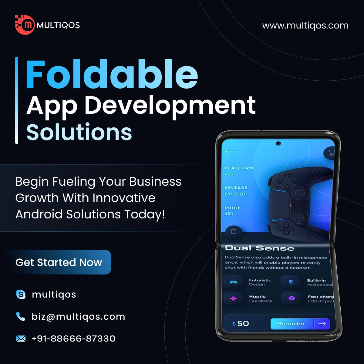 MultiQoS's tweet photo. π±πΈ By 2025, foldable phones will grow 80%, to $57.33B by 2029.
Stay ahead with our expert #foldableappdevelopment at #MultiQoS.π»π¨βπ» Unleash their potential and create your #businessapp, gaming or social media platform.π
Contact us today!
https://t.co/Ukui5cSukT https://t.co/uVwwmac48m