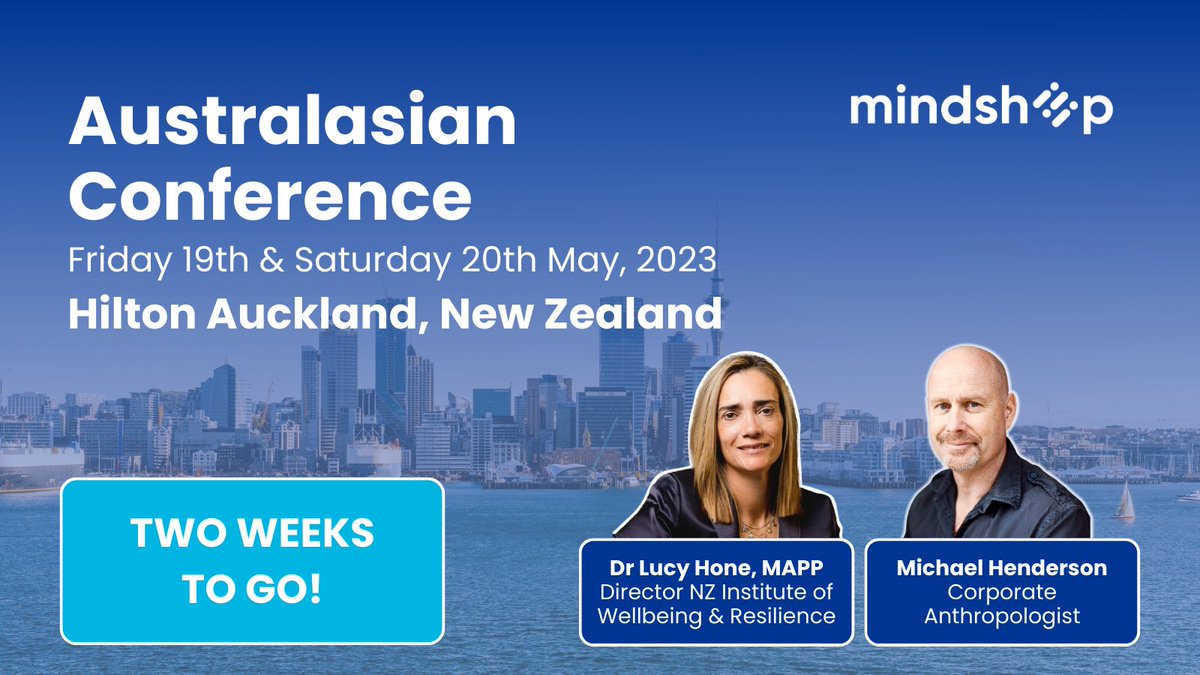 The countdown is on, final preparations underway for the Mindshop Australasian conference in two weeks' time. Looking forward to <a href="/drlucyhone/">Dr Lucy Hone</a> &amp; <a href="/GetTribalNow/">Michael Henderson</a>. Register Mindshop conference loom.ly/WIdFUyg #businessadvisors #problemsolvers #strategicplanning #mindshopconf23