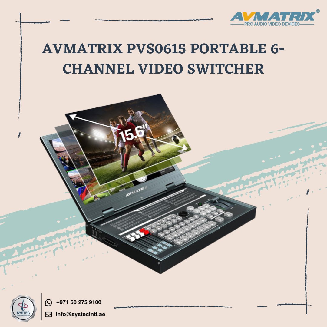 systec_intl's tweet image. The PVS0615U Portable 6-Channel Switcher from AVMATRIX is similar to the predecessor PVS0615 model but additionally features a USB Type-C live streaming output (UVC/UAC). 
#systecinternational #avmatrix #PVS0615  #switcher