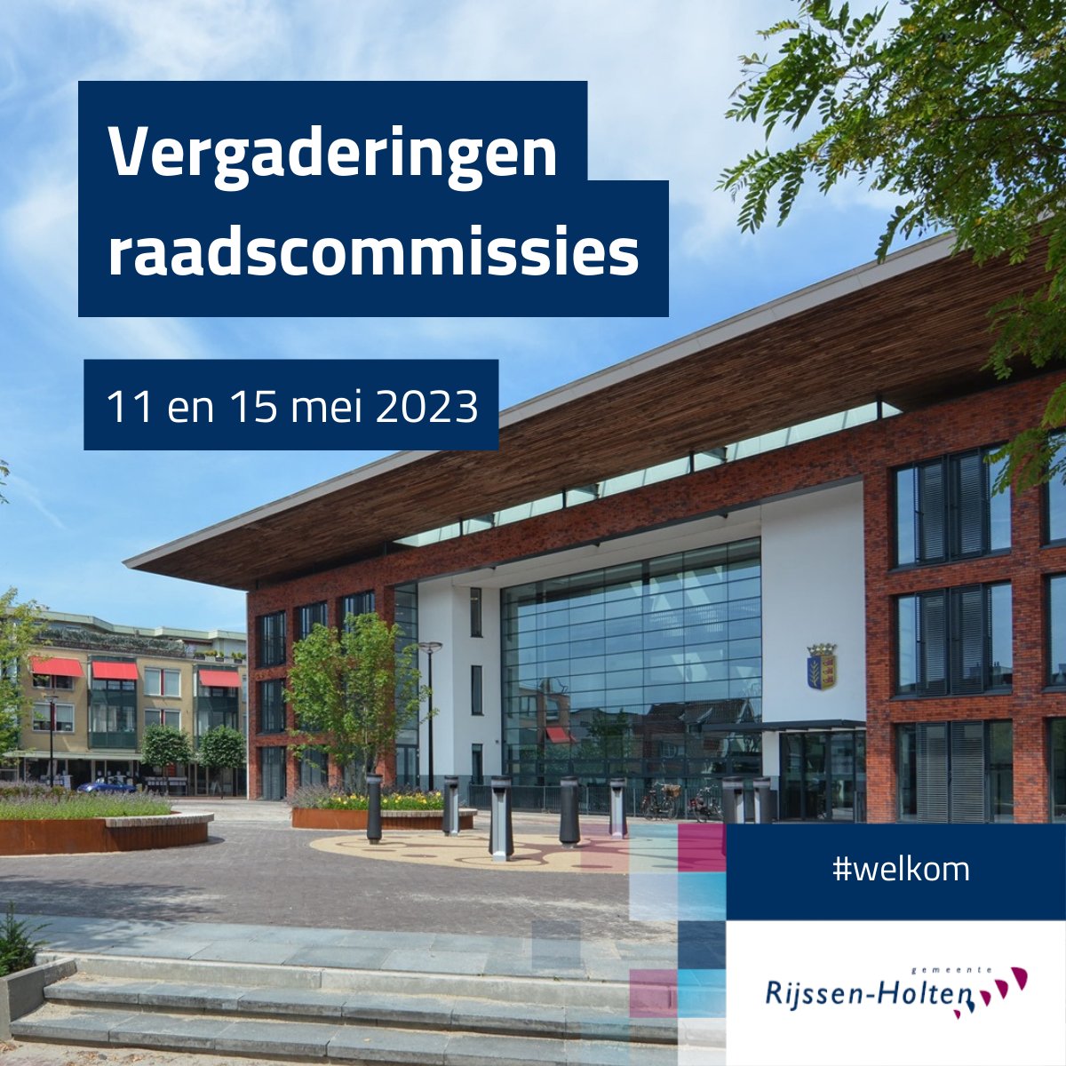 Op 11 en 15 mei komen de commissies bij elkaar. 
🔹 11 mei: commissie Grondgebied: 19.30 uur
🔹 15 mei: commissie Maatschappelijke Dienstverlening: 19.00 uur
🔹 15 mei: commissie Algemene Bestuurlijke Zaken en Middelen: 20.15 uur
Alle informatie vind je op rijssen-holten.nl/gemeenteraad