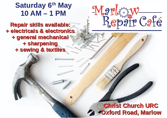 BucksRecycles's tweet image. There are 3 Repair Cafe&apos;s happening this weekend across Buckinghamshire - Haddenham, Marlow and Amersham. So if you have something that needs fixing, take it along. May is The Big Fix month: a national Repair movement lead by @RecycleDevon #TheBIGFIX2023 #Repair #Reuse