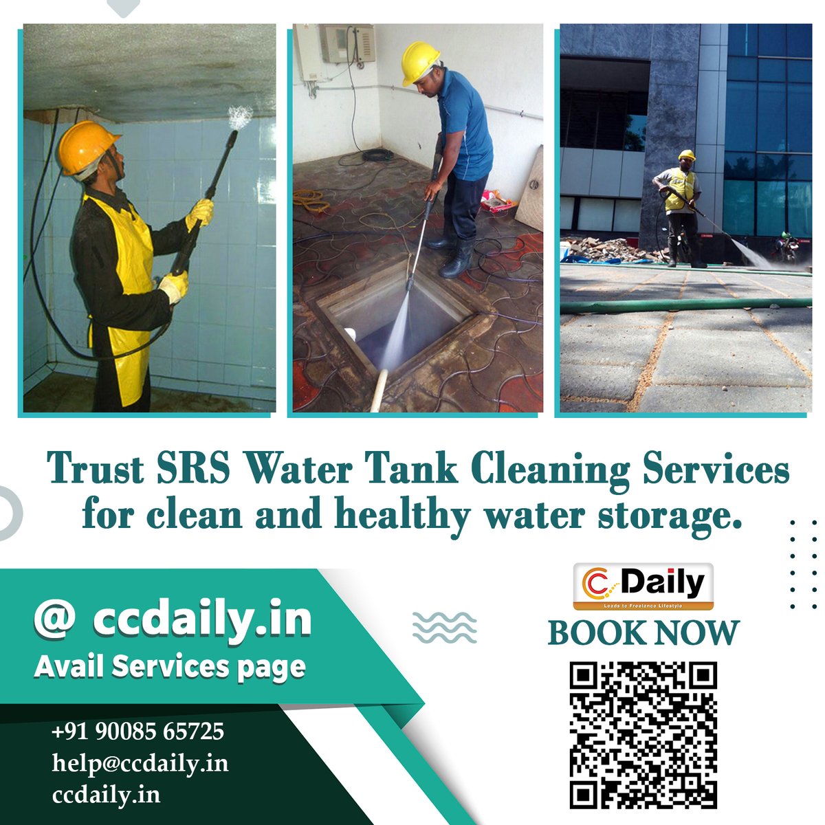 Keep your water storage healthy with our professional cleaning services at SRS Water Tank Cleaning Services.

Book appointments now: ccdaily.in/services/produ…
Visit: ccdaily.in

#WaterTankCleaning #CleanWater #HealthyWater #WaterPurification #Bangalore #WaterSafety