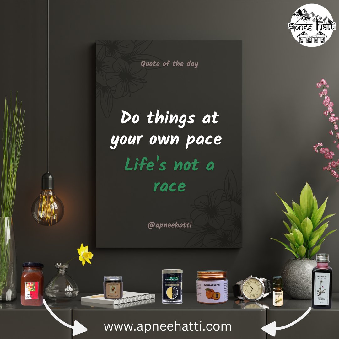 Do things at your own pace- Life is not a race
Hit the Like Button if you agree with this quote !

.

.
.

..

.

#motivation  #inspiring #apneehatti  #SwitchToOrganic #positiveenergy #healthylifestyle