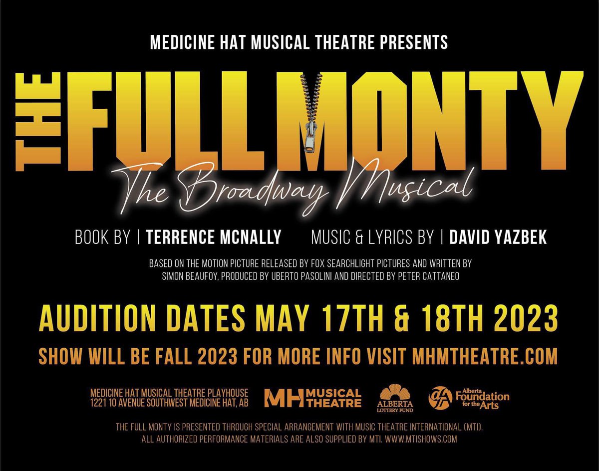 UPCOMING AUDITIONS - MAY 17 &amp; 18

<a href="/MHMTheatre/">MH Musical Theatre</a> auditions for the fall 2023 production of The Full Monty!!

Singing and non-singing roles available.

Complete details at mhmtheatre.com/shows/the-full…