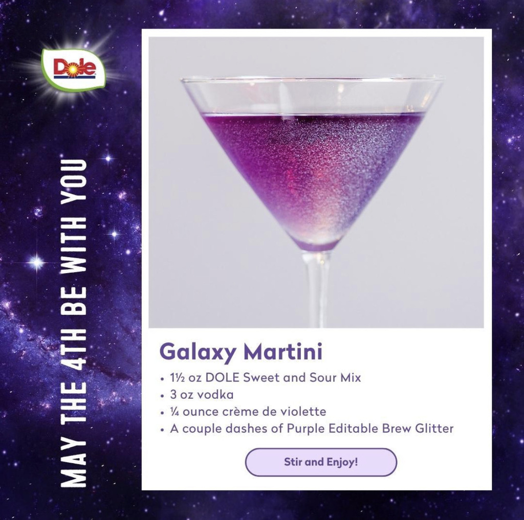 Thank you for the idea, <a href="/dolefoodservice/">Dole Foodservice</a> !
Photo from <a href="/dolefoodservice/">Dole Foodservice</a>
#maythefourth #maythefourthbewithyou #starwars #dolejuiceblends #hawaiirestaurantassociation #hrahawaii instagr.am/p/Cr15yKdBMV_/