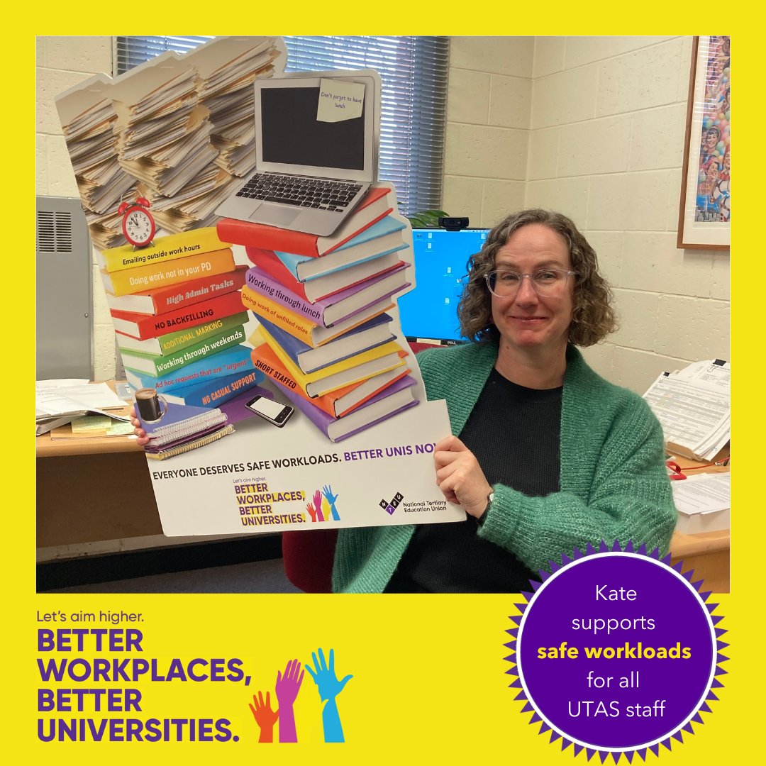 nteu_tas's tweet photo. Many @UTAS_ staff are tired of the growing demands being placed on them. Together, our @NTEUnion members are calling on UTAS to fix the workload issue. More staff = better conditions for all. #BetterUnisNWA #BetterUTAS #safework #politas https://t.co/Gj7tKvhlc3