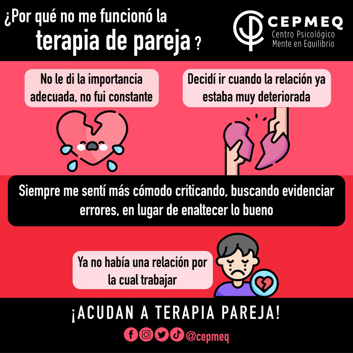 cepmeq's tweet photo. Si hay una situación que como equipo deban  afrontar recuerda que estamos para apoyarte con #terapiadepareja al 📞 5537258152 para agendar #terapiaonline o #terapiaindividual

#parejas #amor #novios #mentalhealth  #problemas #couplegoals #couple #bettertogether #amordelbueno https://t.co/Ggw3GJND4v