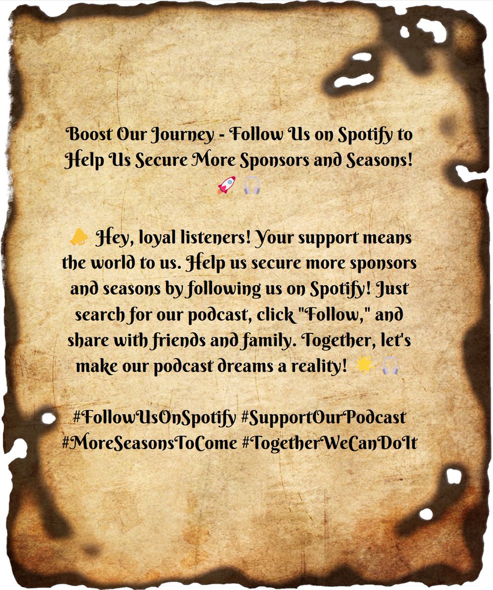 DBodPod's tweet photo. Boost Our Journey - Follow Us on Spotify to Help Us Secure More Sponsors and Seasons! 🚀🎧
#FollowUsOnSpotify #SupportOurPodcast #MoreSeasonsToCome #TogetherWeCanDoIt https://t.co/ZeYwEnH4z6