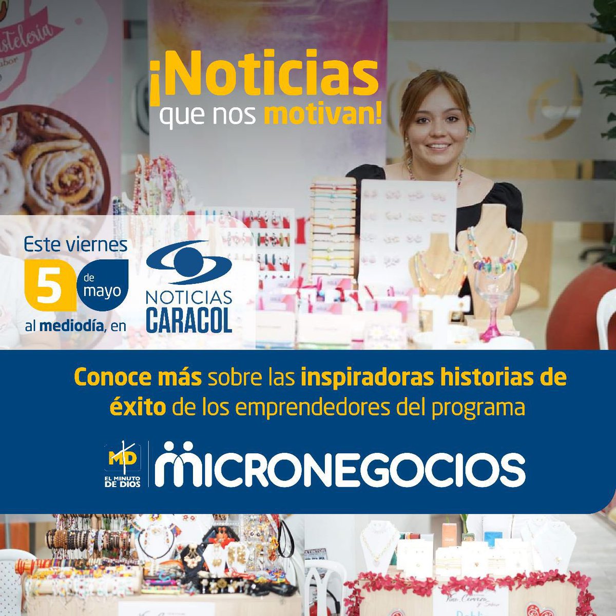 mdmicronegocios's tweet photo. 📣Este viernes al mediodía, MD Micronegocios tendrá un gran momento en Noticias Caracol. 📺 La Directora del Programa, Gina Santana, compartirá información con nosotros sobre el programa que está fortaleciendo los micronegocios en el país. 
#ApoyoEmprendedores #NoticiasCaracol https://t.co/waSsh9hc1g