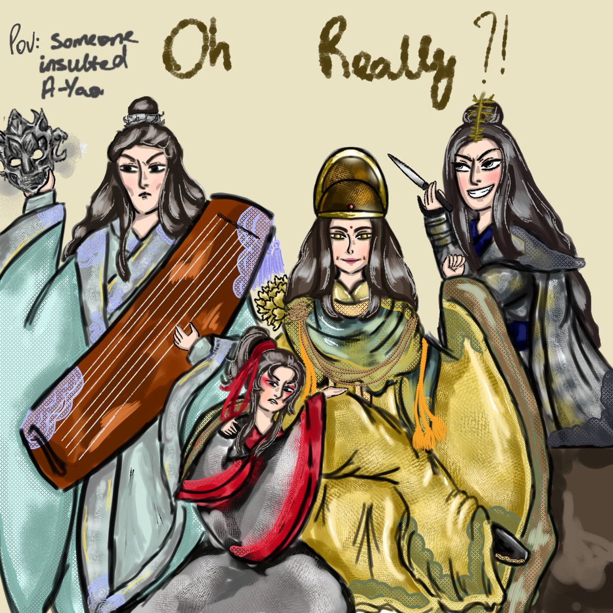 ssminshan033832's tweet image. Pov: Someone insulted A-Yao. 
#teamYao #teamdimple #suminshan #xueyang #jinguangyao #moxuanyu