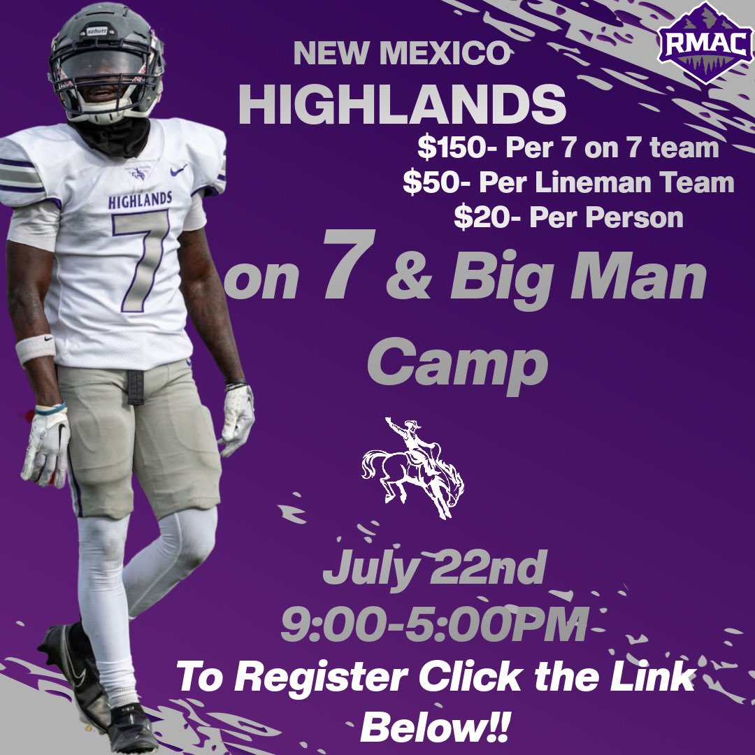 NMHUFootball's tweet photo. Come compete and earn your right to ride with the Cowboys!  Register using the link below! https://t.co/bMD9DreQ1i https://t.co/SOoDvWiaUh