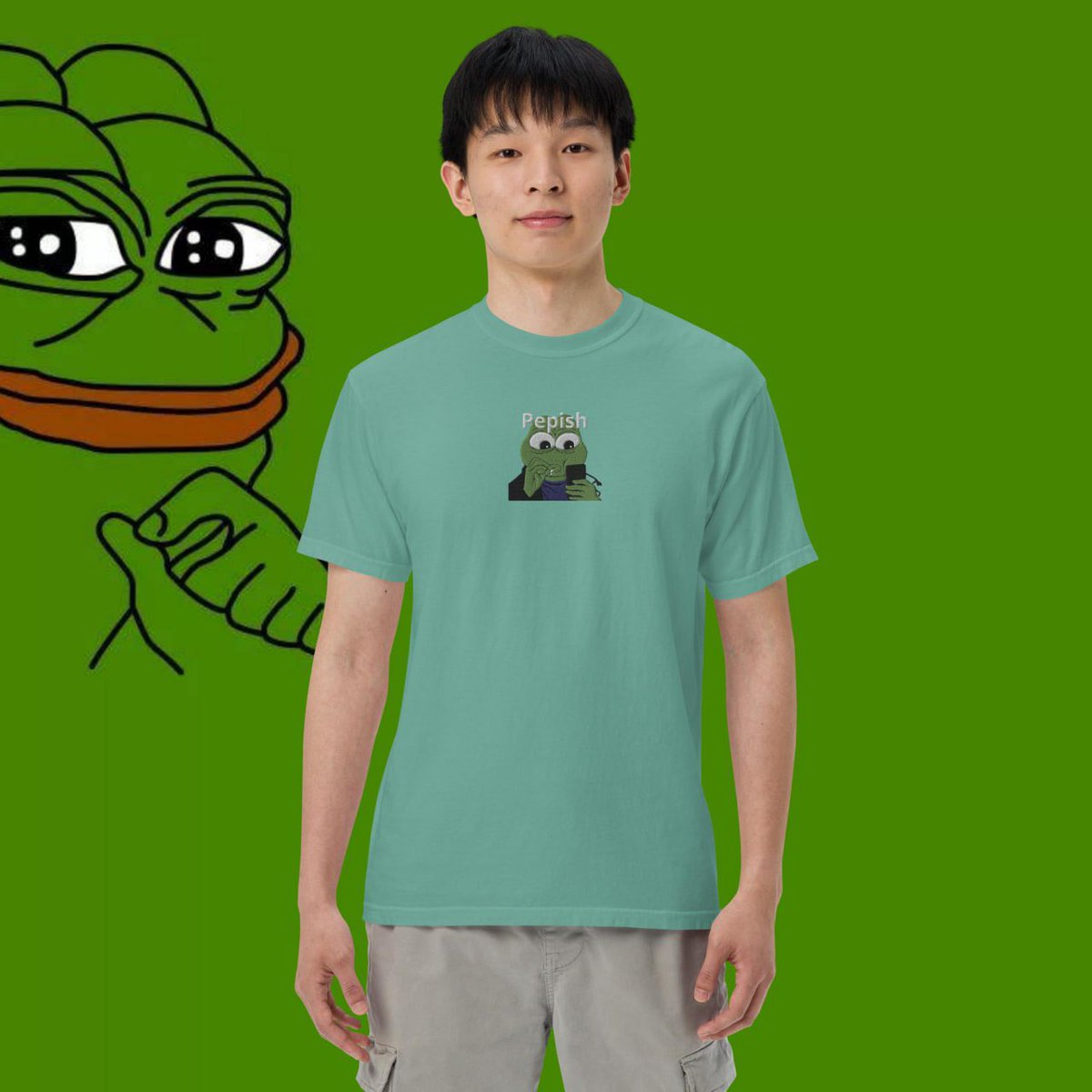 pepeshoptee's tweet photo. Feeling Peepish  🐸 
Support and spread the Pepe movement by getting yourself a Pepe merch 🐸 
🛻 5-10 Day Fast Free Shipping Worldwide 
#pepe #pepecoin
Our shop: https://t.co/42oXGQpcMD https://t.co/gTm9LMqJsO