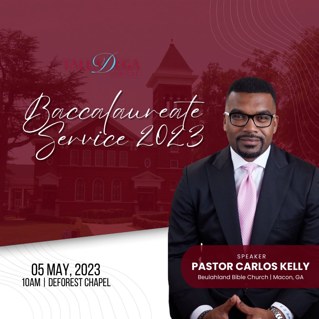 Excited about reintroducing the baccalaureate service to our @TalladegaColleg commencement activities on tomorrow as we welcome <a href="/PastorCLKelly/">Carlos Kelly</a> to give our sermon. Pray for the Dean!