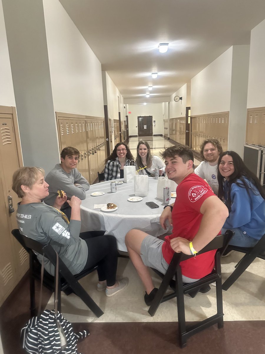 QCSGill's tweet photo. It was a good night for seniors!  Congratulations seniors!  First time bowling happened in the Admin Building.  @NotreDameOhio https://t.co/E36N7PORIP