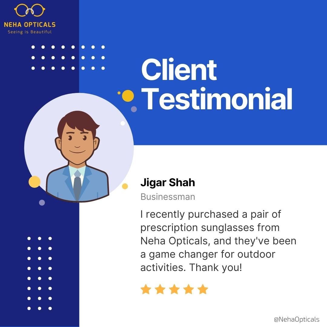 Nehaopticals_UL's tweet photo. I recently purchased a pair of prescription sunglasses from Neha Opticals, and they've been a game changer for outdoor activities. Thank you! Jigar Shah

#NehaOpticals #CustomerReview, #NehaOpticalsBangalore, #Opticalstore, #EyeWear, #NehaOpticalsReviews, #NehaOpticalsratings https://t.co/WDptGQOPvI