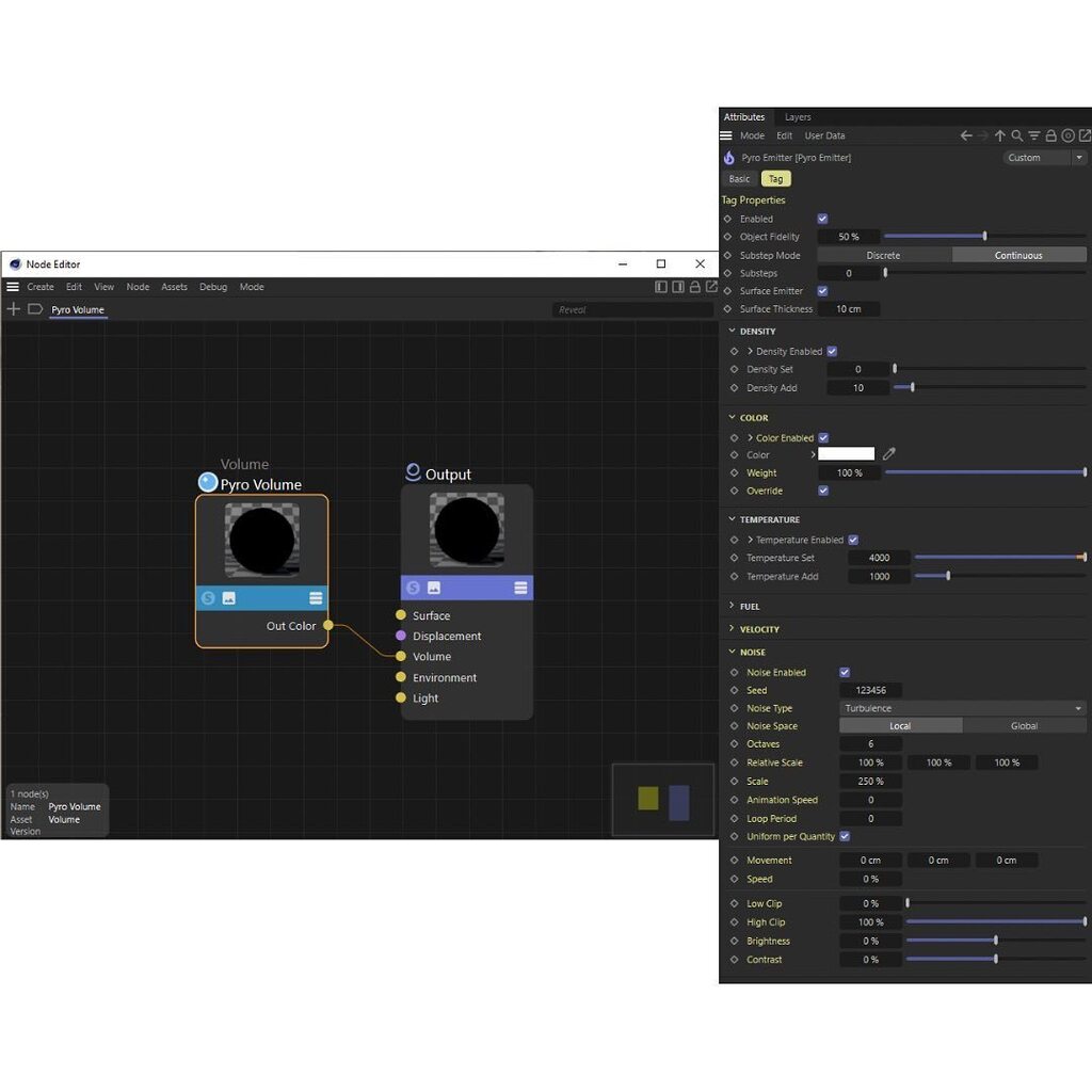 Here’s a look at the difference between the setup of #c4dpyro and #blendermantaflow and the results. 

I’m still amazed at how easy C4D and #redshift made setting up the sim and how good it looks. I didn’t even have to play with the settings that much. O… instagr.am/p/Cr1_0BktZ2b/