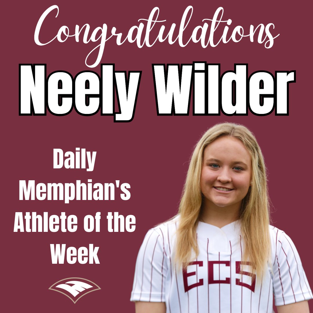 Congratulations to Neely Wilder! 
"Wilder, a freshman pitcher at ECS, was a convincing winner, garnering 53 percent of this week’s total. It was well-deserved too; she tossed a perfect game in her team’s 5-0 victory over Tipton Christian, striking out 14 of the 21 batters"