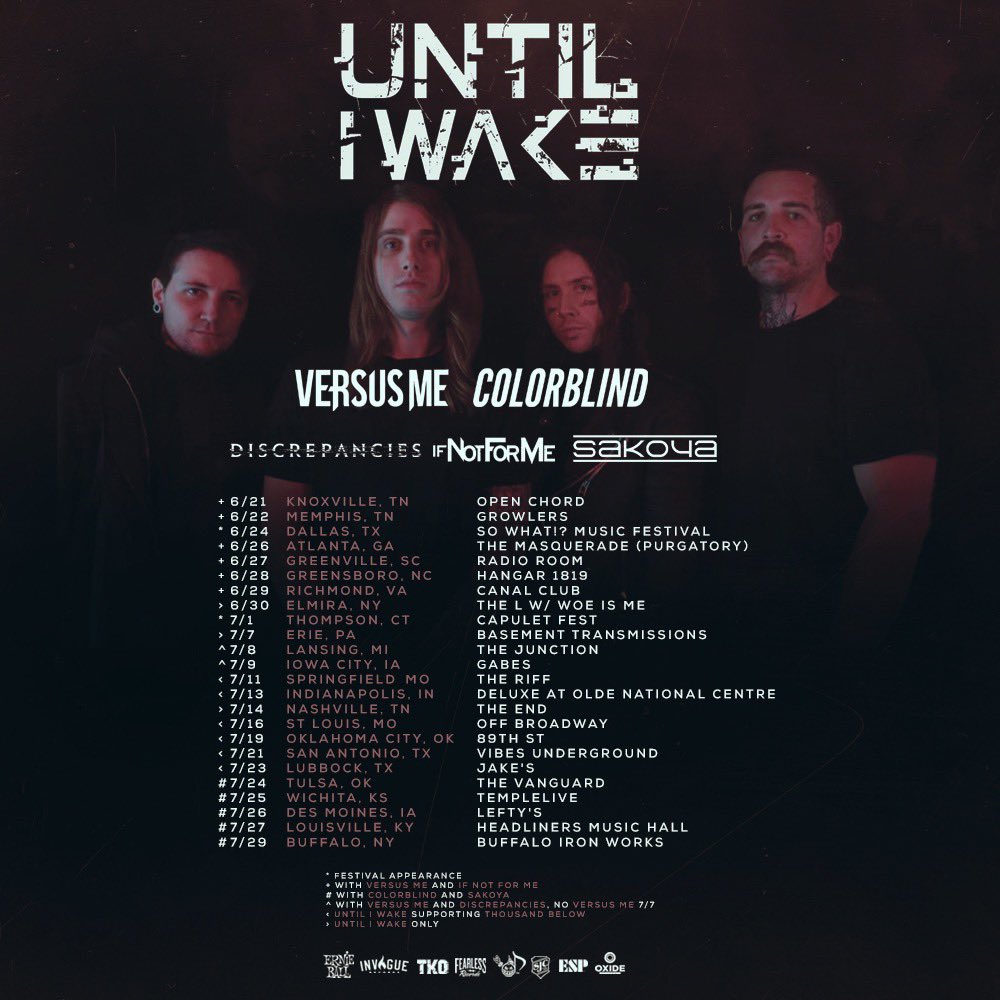 untiliwake's tweet photo. Hey everyone! Summer is upon us. Come hang out with us alongside @ThousandBelow / @VSMEband / @colorblindtx / @Discrepanciestv / @IfNotForMeBand and @SakoyaMusic

Tickets on Sale 5/5 over at https://t.co/rcNimzsf8Y https://t.co/hwMypuCLCl