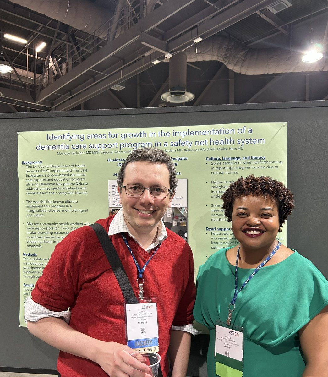 Our future fellow <a href="/Dr_Mo_1111/">Monique Hedmann, MD MPH</a> presenting her important work on implementation of a dementia care support program in a safety net health system— with our fantastic 🥇 fellowship director <a href="/EFrancoGmd/">Esteban Franco Garcia</a> <a href="/MGHPalCareGeri/">MGH Palliative Care & Geriatric Medicine</a> <a href="/DrVickiJackson/">Vicki Jackson</a> <a href="/AGSJournal/">JAGS</a> #AGS2023