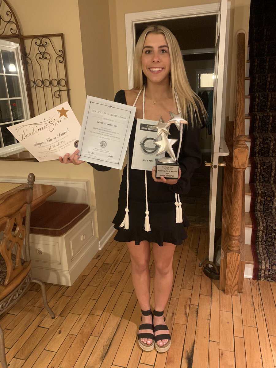 Super grateful to be honored at our Senior Honors Night tonight! I received the North Star Award, State Scholar Award and the Magna Cum Laude Latin award.
