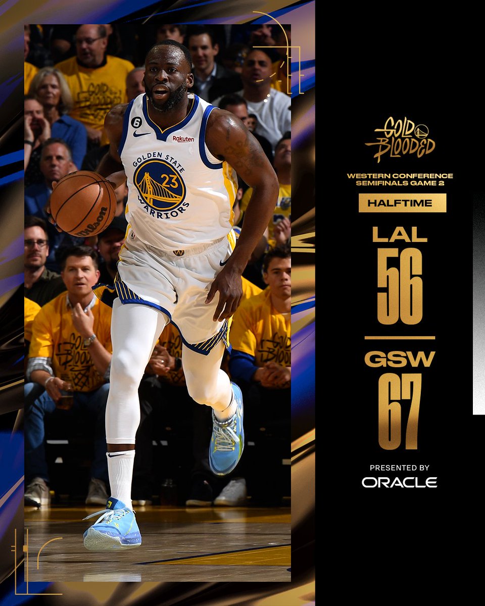 warriors's tweet photo. Dubs are up at the half! https://t.co/hCNB8RDLU4