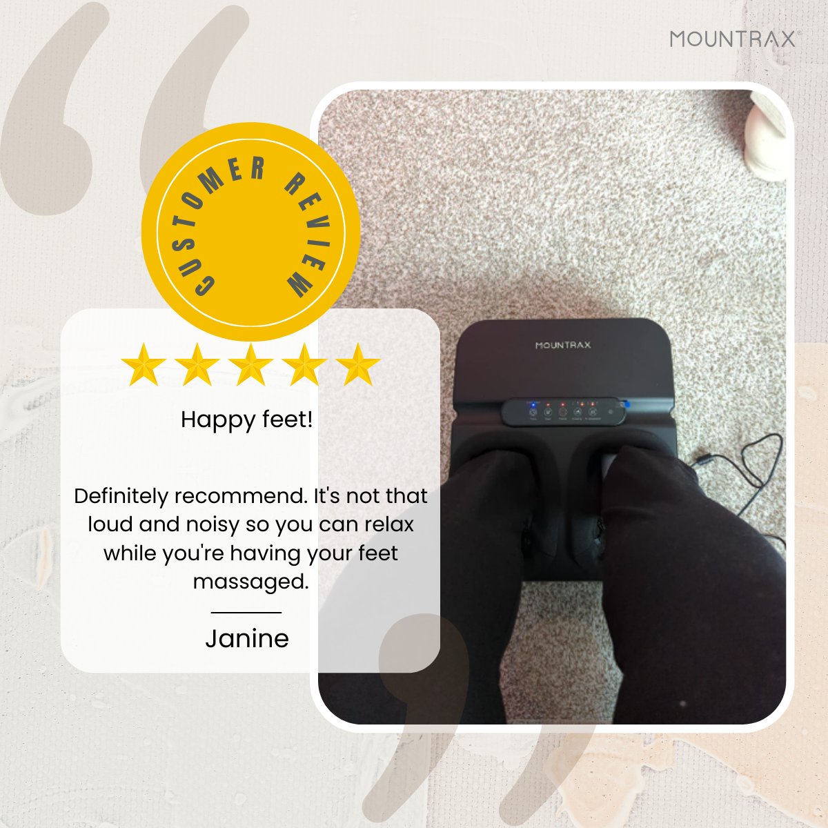 Mountrax_Page's tweet photo. How to make your feet happy? Use MOUNTRAX Foot Massage, as Janine said!

https://t.co/kJsgHlko8r

#mountrax #footmassager #massage #gift #health #5stars https://t.co/DxHgtRhe10