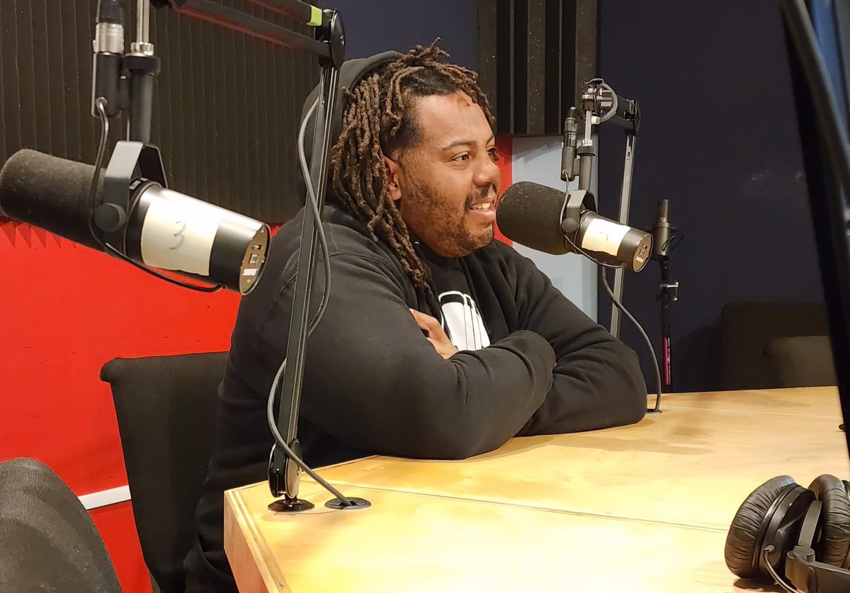 On <a href="/opensourcerva/">Open Source RVA</a> @ noon, <a href="/dina_weinstein/">Dina Weinstein</a> w/artist <a href="/Silly_Genius/">Tokyo Toni Morrison</a> who designed WRIR's amazing Spring Fund Drive T-shirt. The illustrator &amp; designer tells us abt outdoor skating rink he's working on w/ <a href="/RecTheMonument/">ReclaimingTheMonument</a> &amp; <a href="/rvaparksandrec/">RVA Parks & Recreation</a> &amp; abt his upcoming showcase @visartsrva #RVA