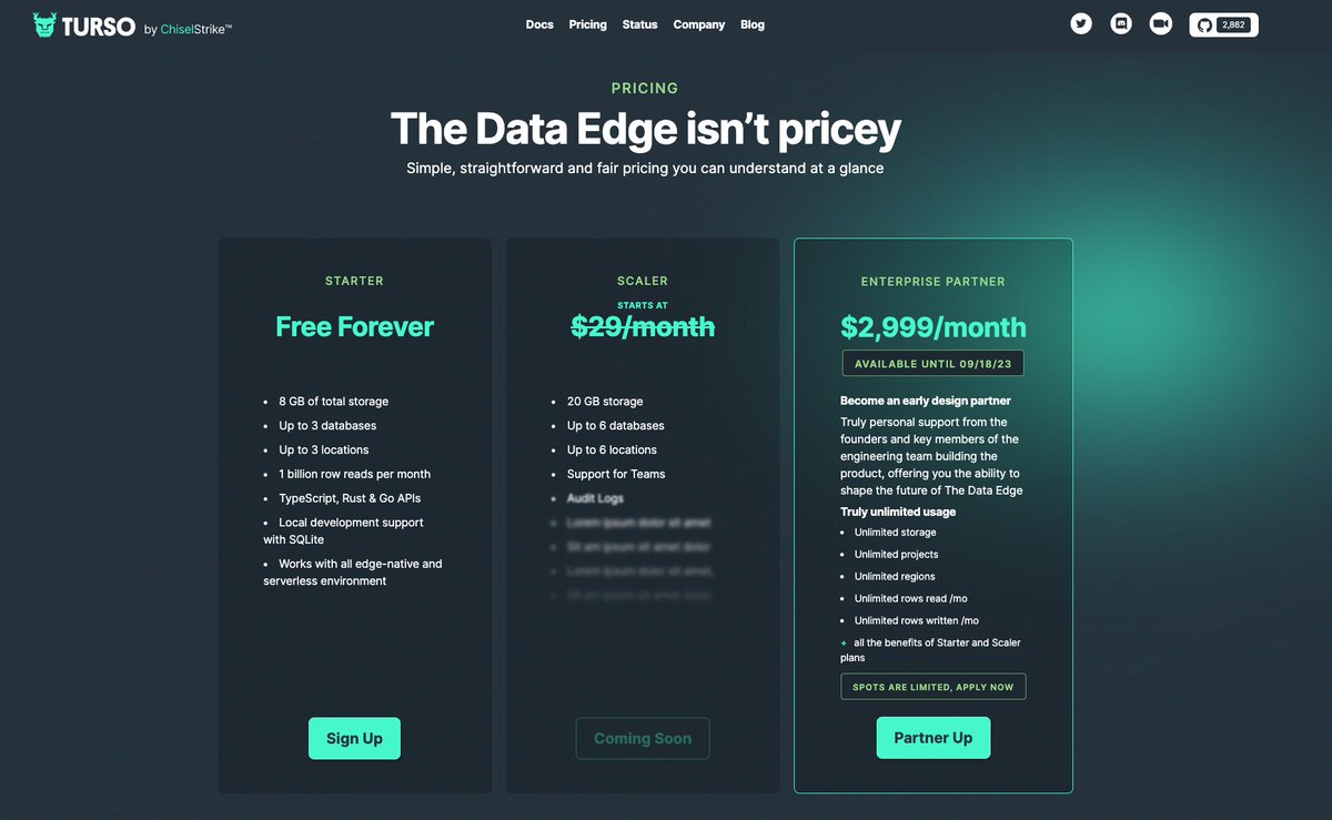 MoscleDev's tweet image. 滿酷的服務，Data Edge service 有免費的方案，在做一些POC或是MVP產品時可以使用。
#turso #DataEdge