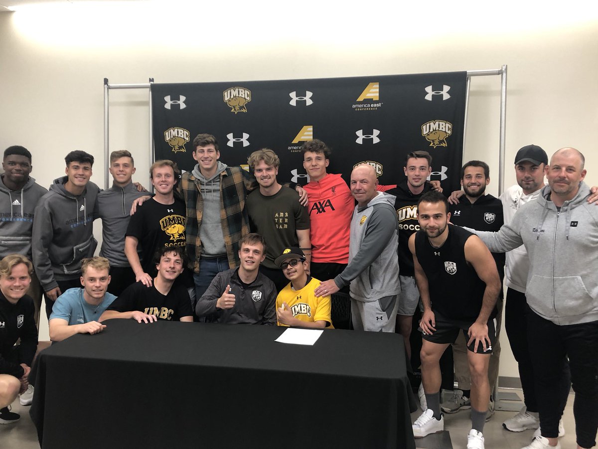UMBCMensSoccer's tweet photo. Through our partnership with @GoTeamIMPACT we are excited to announce that we have “signed” Yousef Alsaidi as our newest team member!  Welcome Yousef! #RetrieverNation https://t.co/tSuZFUolex