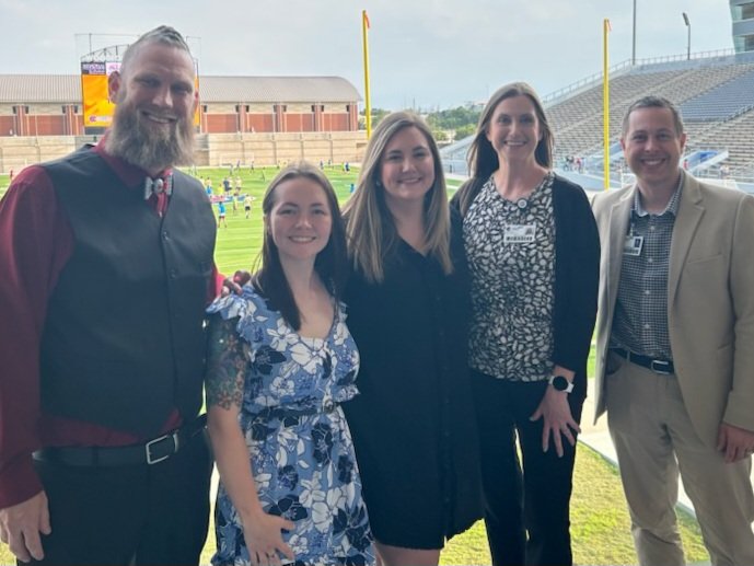 We got to celebrate our Humanitarian of the Year, Rising Star, and Teacher of the Year tonight. These three are the best of the best. We are one lucky school! #CryarCats