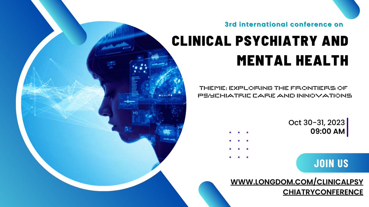 Welcoming you all to #Amsterdam #Netherlands for the grand meet! #ClinicalPsychiatry2023 slated during #October 30-31, 2023 #Abstract submissions are going on!!!! Grab your speaker slots soon!! For more info: longdom.com/clinicalpsychi… #mentalhealthconference #psychiatryconference