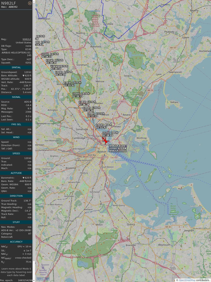 AboveMedford's tweet image. ICAO: #ADB392
Flt: #N982LF #AIRMETHODS
First seen: 2023/05/04 22:36:21
Min Alt: 975 ft MSL
Min Dist: 0.14 mi

#planefence #adsb - planefence.com/medford
globe.adsbexchange.com/?icao=adb392