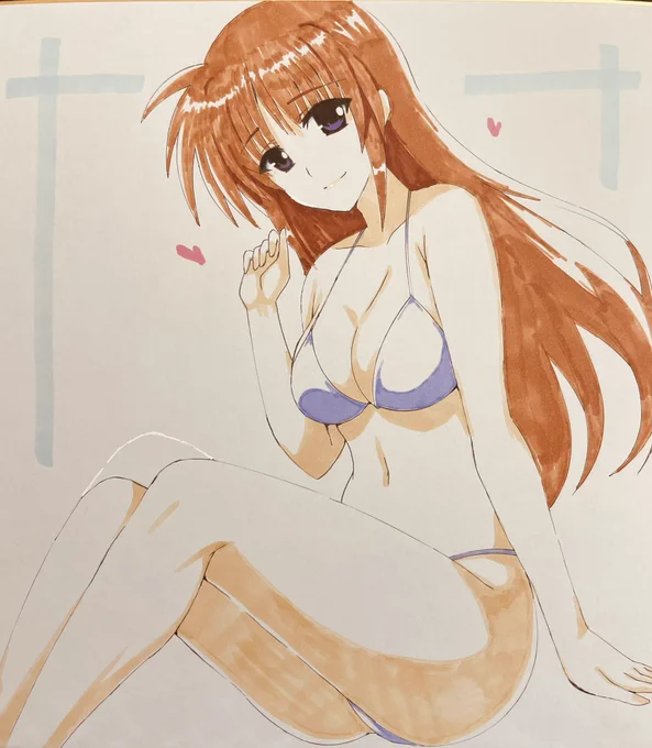 色紙なのはさん〜 前に線画書いたやつ塗ってみた