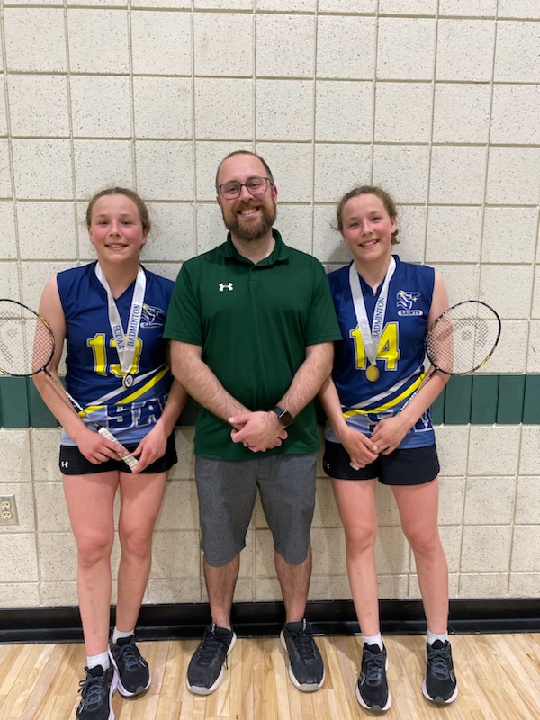 Congratulations to our girls' doubles team for capturing gold at district badminton today.