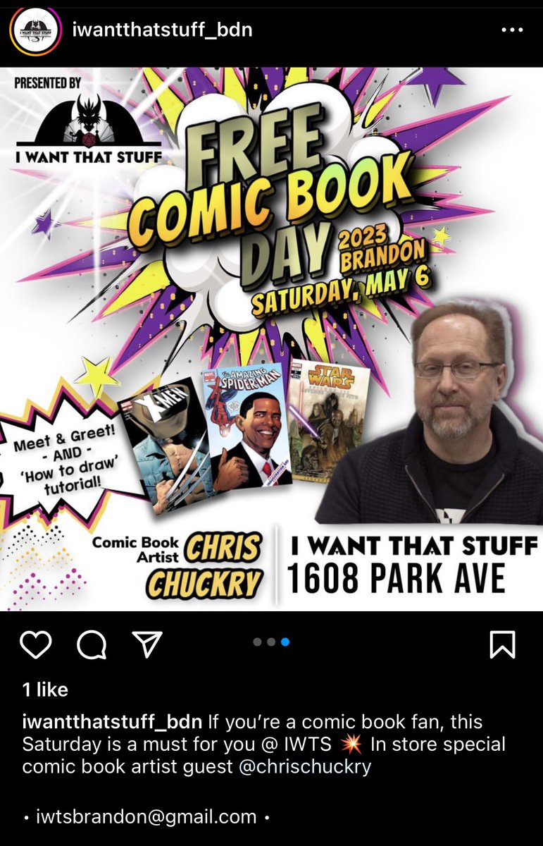 chrischuckry's tweet photo. If you’re around Brandon this weekend I will be at “I Want That Stuff,” on Saturday, for free comic book day. Come and chat about comics and/or political cartoons and check out the store. #FreeComicBookDay #brandonmb #iwantthatstuff https://t.co/jZfZoyW2nr