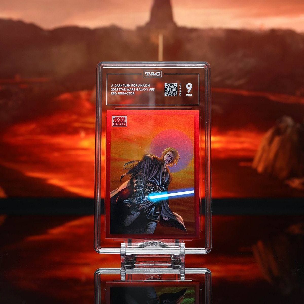 TAGgrading's tweet photo. IT'S OVER ANAKIN, I HAVE THE HIGH GRADE.

Check out this absolutely sick, Serial #2 of 5, TAG 9 (915) Anakin Skywalker Red Refractor. 

RT our pinned giveaway tweet &amp; follow for a chance to win a TAG Graded #Starwars card. 

#MayThe4thBeWithYou #Topps https://t.co/dPGgWSxR8l