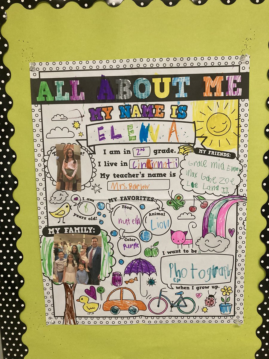 MrsBarlowSTJ's tweet photo. Elena is our Star of the Week this week ⭐️ She likes lions, Nutella, and the color purple 🦁💜 She wants to be a photographer when she grows up! 📸 Elena, we’re blessed that you’re a part of our Room 210 family ♥️ https://t.co/uztrY5xl9c