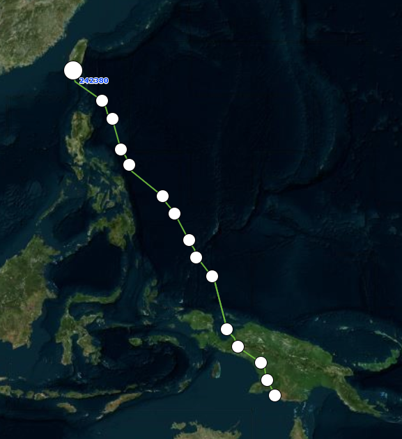 The next NZ red knot movement took HUA from West Papua to Taiwan. How long before it reaches mainland China? @NatSciMassey @MasseyUni @GlobalFlyway