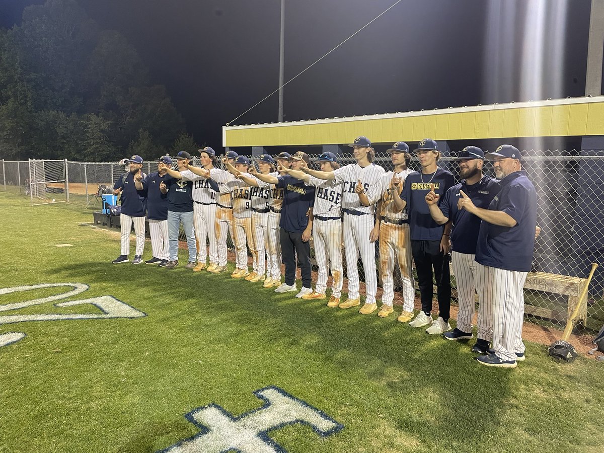 CHASE High School (@chase_high) on Twitter photo Baseball: #8 CHASE 8 - # 7 RS 3 (final)
🏆Congrats to your MF7 Conference (11-1) and Rutherford Co. Champs!🏆
Trojans wrap up a record regular season (19-5) and will host 1st Rd NCHSAA Playoffs on Tuesday.
#FearTheFarm #GoldStandard
<a href="/Chris_Womack/">Chris Womack</a> <a href="/WLOS_13/">WLOS</a> <a href="/Jrolli14/">Jeff Rollins</a> Baseball: #8 CHASE 8 - # 7 RS 3 (final)
🏆Congrats to your MF7 Conference (11-1) and Rutherford Co. Champs!🏆
Trojans wrap up a record regular season (19-5) and will host 1st Rd NCHSAA Playoffs on Tuesday.
#FearTheFarm #GoldStandard
<a href="/Chris_Womack/">Chris Womack</a> <a href="/WLOS_13/">WLOS</a> <a href="/Jrolli14/">Jeff Rollins</a>