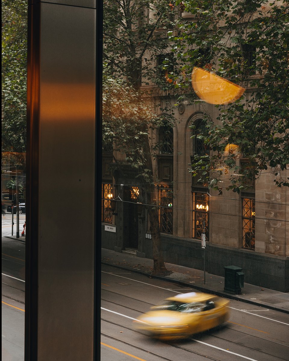Our point of view, sitting in Lollo for lunch above Flinders Lane.