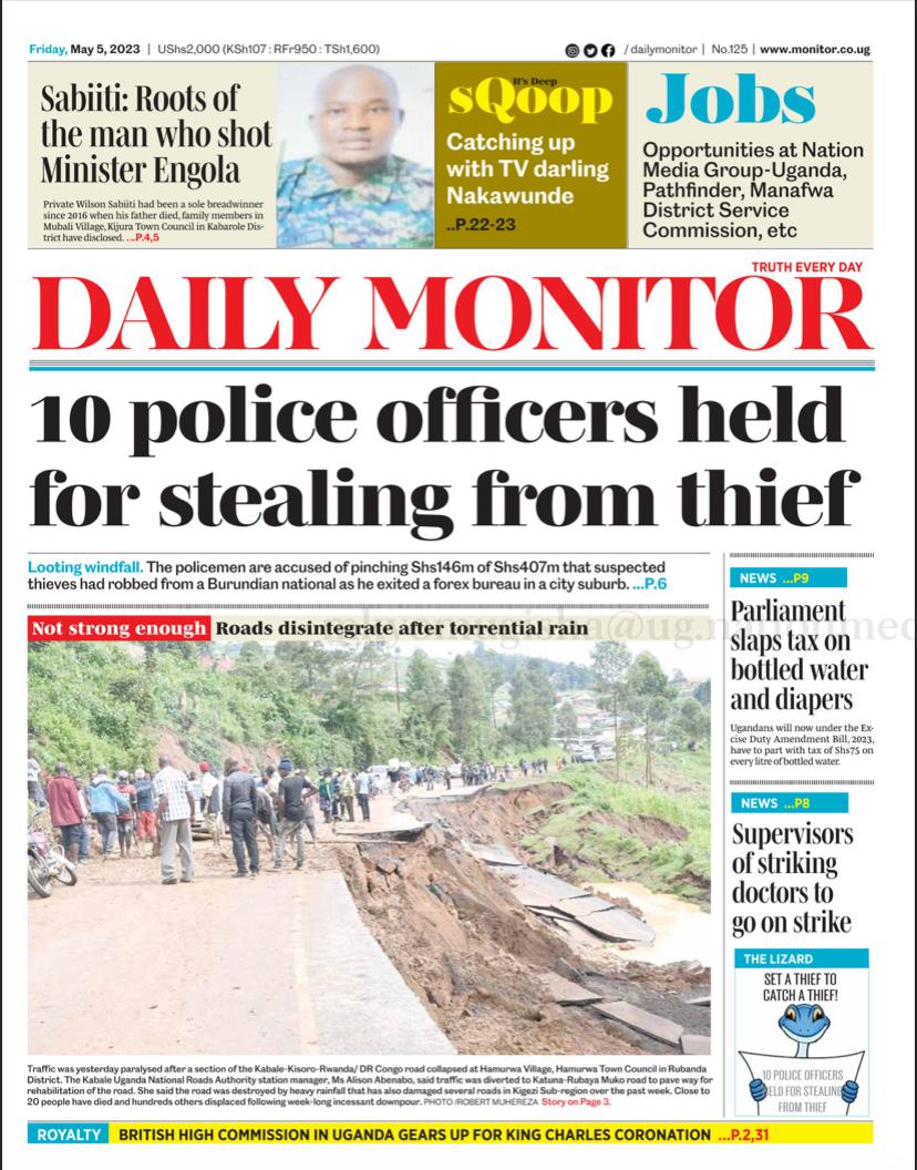 DailyMonitor's tweet photo. Be sure to acquaint yourself with the information you need all-round with your Friday copy of he Daily Monitor.

You can access it online via https://t.co/IfaaHpnZ81
#MonitorUpdates https://t.co/eNuL7DeEXI